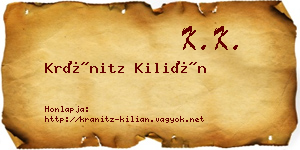 Kránitz Kilián névjegykártya